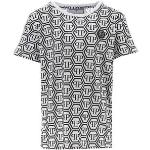 Hvide Philipp Plein T-shirts med tryk Størrelse XL til Herrer 