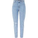 Lyseblå Pieces Økologiske Højtaljede jeans i Bomuld Størrelse XL til Damer 