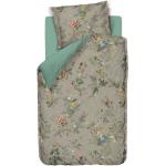 Pip Studio sengetøj - 140x220 cm - Leaf khaki grøn - Blomstret sengetøj - Vendbar dynebetræk i 100% bomuld