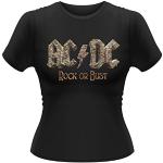 Sorte AC/DC Langærmede t-shirts i Bomuld Med lange ærmer Størrelse XL 