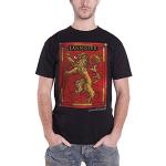 Plastic Head Men's Game of Thrones House Lannister Banded Collar Short Sleeve T-Shirt, Black, XX-Large