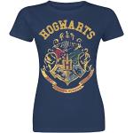 Plastic Head Women's Harry Potter Crest GTS Banded Collar Short Sleeve T-Shirt, Blue, Size 12 (Manufacturer Size:Large)