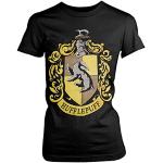 Plastic Head Damen Harry Potter Hufflepuff GTS T-Shirt, Schwarz (Black), 38 (Herstellergröße:Large)