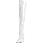 Pleaser Women's Seduce-3000 Short Shaft Boots, White Wht Str Pat