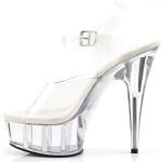 PleaserUSA Womens Platform Sandals Delight-608 clear Size 8.5 UK