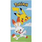 Pokemon håndklæde - 70x140 cm - Børnehåndklæde med Pikachu og Scorbunny - Badehåndklæde 100% Bomuld