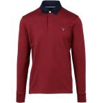 Bordeaux Sporty Gant Langærmede polo shirts i Bomuld Med lange ærmer Størrelse XL til Herrer på udsalg 