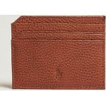 Polo Ralph Lauren Pebbled Leather Credit Card Holder Saddle Brown