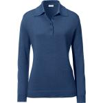 Blå Sporty Peter Hahn Langærmede polo shirts i Silke Med lange ærmer Størrelse 3 XL til Damer 