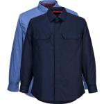 Blå Portwest Langærmede skjorter i Bomuld Med lange ærmer Størrelse 3 XL til Herrer 