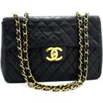 Sorte Vintage Chanel Skuldertasker i Læder til Damer 
