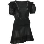 Sorte Korte Isabel Marant Vintage kjoler i Bomuld med Flæser med V-udskæring Størrelse XL til Damer 