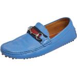 Blå Vintage Gucci Loafers i Læder Størrelse 40 til Herrer 