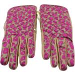 Pinke Vintage Mulberry Handsker i Nappa Størrelse XL med Dyreprint til Damer på udsalg 