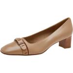 Beige Vintage Ferragamo Højhælede sko i Læder blokhæle Størrelse 38.5 til Damer 