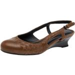 Brune Vintage BOTTEGA VENETA Sommer Slingback sandaler i Læder Kilehæle Størrelse 38 til Damer 