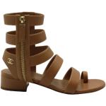 Brune Vintage Chanel Sommer Gladiator sandaler i Læder Størrelse 36 til Damer 