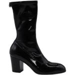 Sorte Vintage Gucci Læderstøvler i Laklæder Med lynlåse Størrelse 39 til Damer på udsalg 