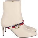 Beige Vintage Gucci Stiletstøvler i Glat læder Stilethæle med rem med spidse skosnuder Størrelse 38 til Damer 