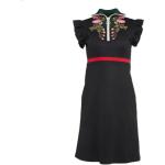 Sorte Gucci Vintage kjoler med Flæser Størrelse XL med Blomstermønster til Damer på udsalg 