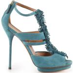Petroleumsblå Vintage Gucci Sommer Stiletter med Frynser Stilethæle Med lynlåse Størrelse 36 til Damer 