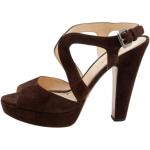 Brune Vintage Prada Sommer Plateau sandaler blokhæle Størrelse 39 til Damer 
