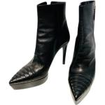 Sorte Vintage Prada Læderstøvler i Læder Hælhøjde over 9 cm Størrelse 39 til Damer 