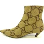 Beige Vintage Gucci Damestøvler Med lynlåse Størrelse 36 på udsalg 