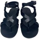 Sorte Saint Laurent Paris Sommer Gladiator sandaler med rem Størrelse 40.5 til Herrer 