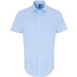 Blå Kortærmede skjorter i Poplin Størrelse XL til Herrer 
