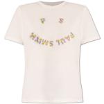 Hvide Farverige Paul Smith Paul Økologiske Bæredygtige T-shirts med rund hals i Bomuld med korte ærmer Størrelse XL med Blomstermønster til Damer 