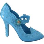 Blå Askepot Dolce & Gabbana Damesko Størrelse 40 med Blomstermønster på udsalg 