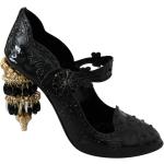 Sorte Askepot Dolce & Gabbana Højhælede sko Størrelse 39 med Blomstermønster til Damer på udsalg 