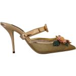 Elegant Dolce & Gabbana Stiletter med Blomster i Læder Med elastik med spidse skosnuder Størrelse 39 med Blomstermønster til Damer på udsalg 