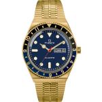 Q Diver Inspired Gold Tone Case Blue Dial Gold Tone Band Str One size - Ure