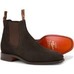 Chokoladefarvede R. M. Williams Ankelstøvler i Gummi Med elastik med spidse skosnuder Størrelse 45 til Herrer 