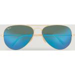 Blå Ray Ban Spejleffekt solbriller i Metal Størrelse XL til Herrer 