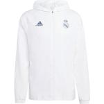 Hvide Sporty Real Madrid C.F. adidas Vindjakker i Mesh Størrelse XL Foret til Herrer på udsalg 