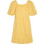 Guldfarvede Korte Vero Moda Aftenkjoler i Bomuld Størrelse XL til Damer 