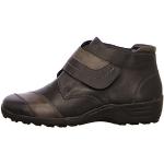 Remonte Black and Brown leather flat ankle boot with velcro fastening 4