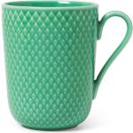 Rhombe Color Krus Med Hank 33 Cl Home Tableware Cups & Mugs Coffee Cups Green Lyngby Porcelæn