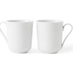 Rhombe Kop Med Hank 33 Cl 2 Stk. Home Tableware Cups & Mugs Coffee Cups White Lyngby Porcelæn