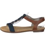 Rieker women 64278 sandals, blue combi (pacific / amaretto / 16), 36 EU