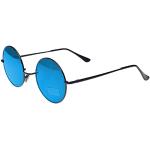 Blå Steampunk Spejleffekt solbriller Størrelse XL til Herrer 