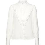 Hvide Mango Langærmede skjorter med Flæser Med lange ærmer Størrelse XL til Damer på udsalg 