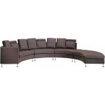 Brune Moderne Beliani Chaiselong sofaer i Læder til 7 Personer med Ben 