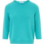 Turkise Peter Hahn Sommer Sweaters i Bomuld Med 3/4 ærmer Størrelse XL til Damer 