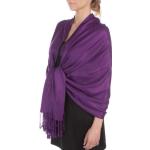 Auberginefarvede Tørklæder med Frynser Størrelse XL til Damer 