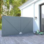Sammenklappelig sidemarkise til terrasse grå 400 x 200 cm