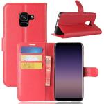 Røde Elegant Mobilpung Samsung Galaxy Galaxy A8 covers 2018 i Læder 